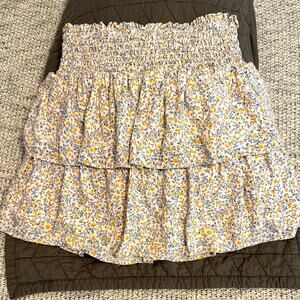 Wallflower Yellow and White Floral Mini Skirt